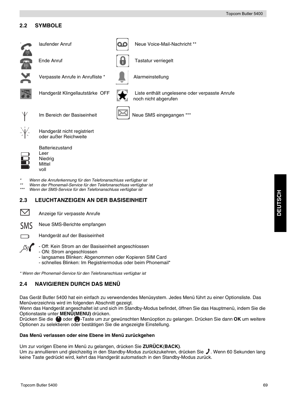 Topcom BUTLER 5400 User Manual | Page 69 / 112