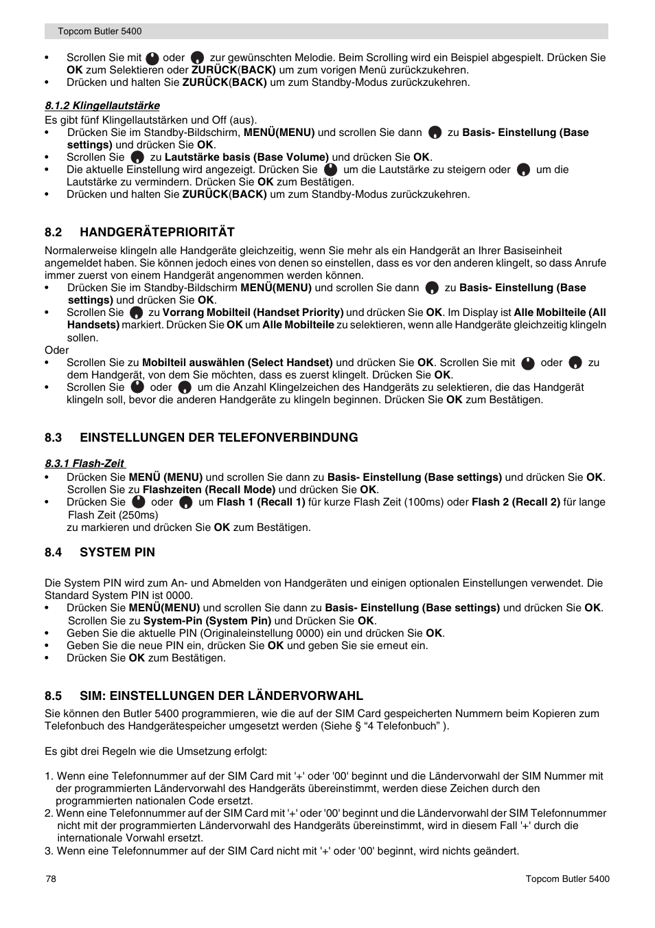 Topcom BUTLER 5400 User Manual | Page 78 / 112