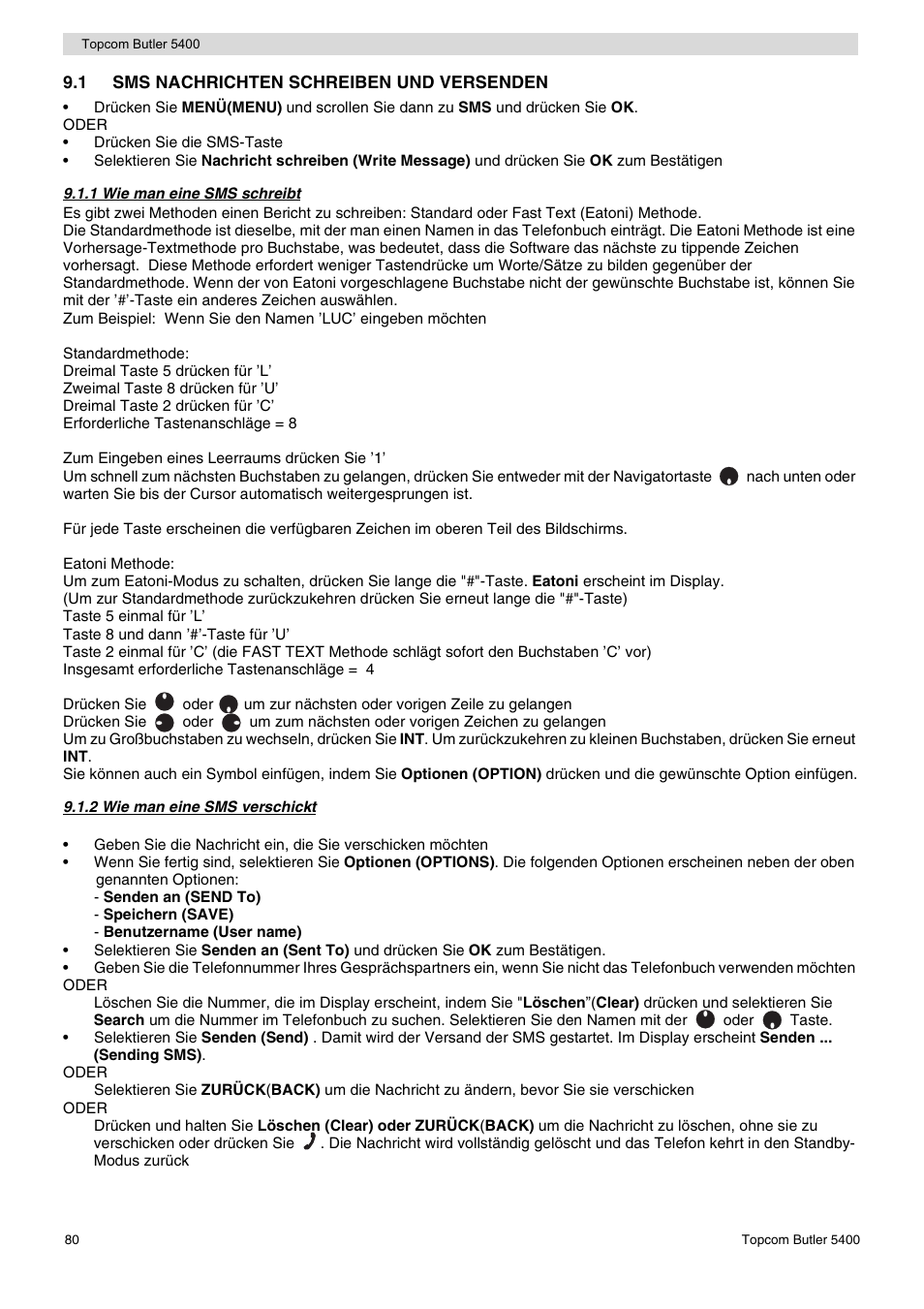 Topcom BUTLER 5400 User Manual | Page 80 / 112