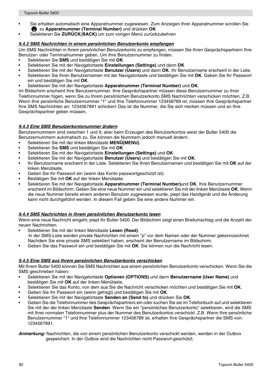 Topcom BUTLER 5400 User Manual | Page 82 / 112