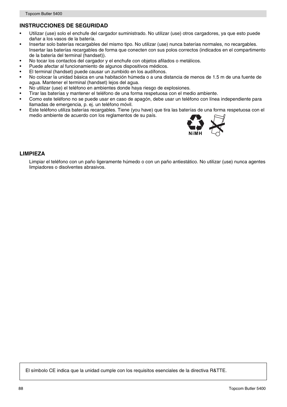 Topcom BUTLER 5400 User Manual | Page 88 / 112