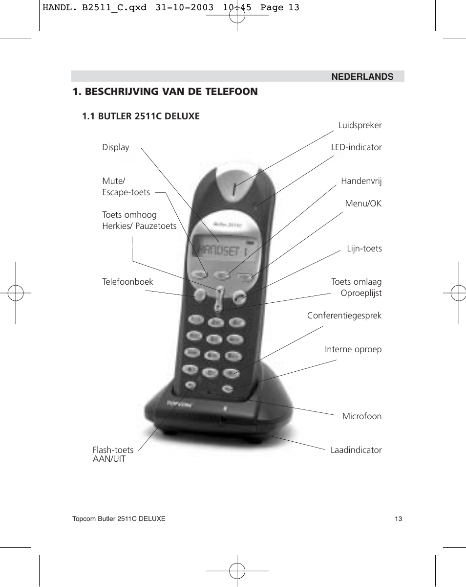 Topcom 2511C User Manual | Page 13 / 88