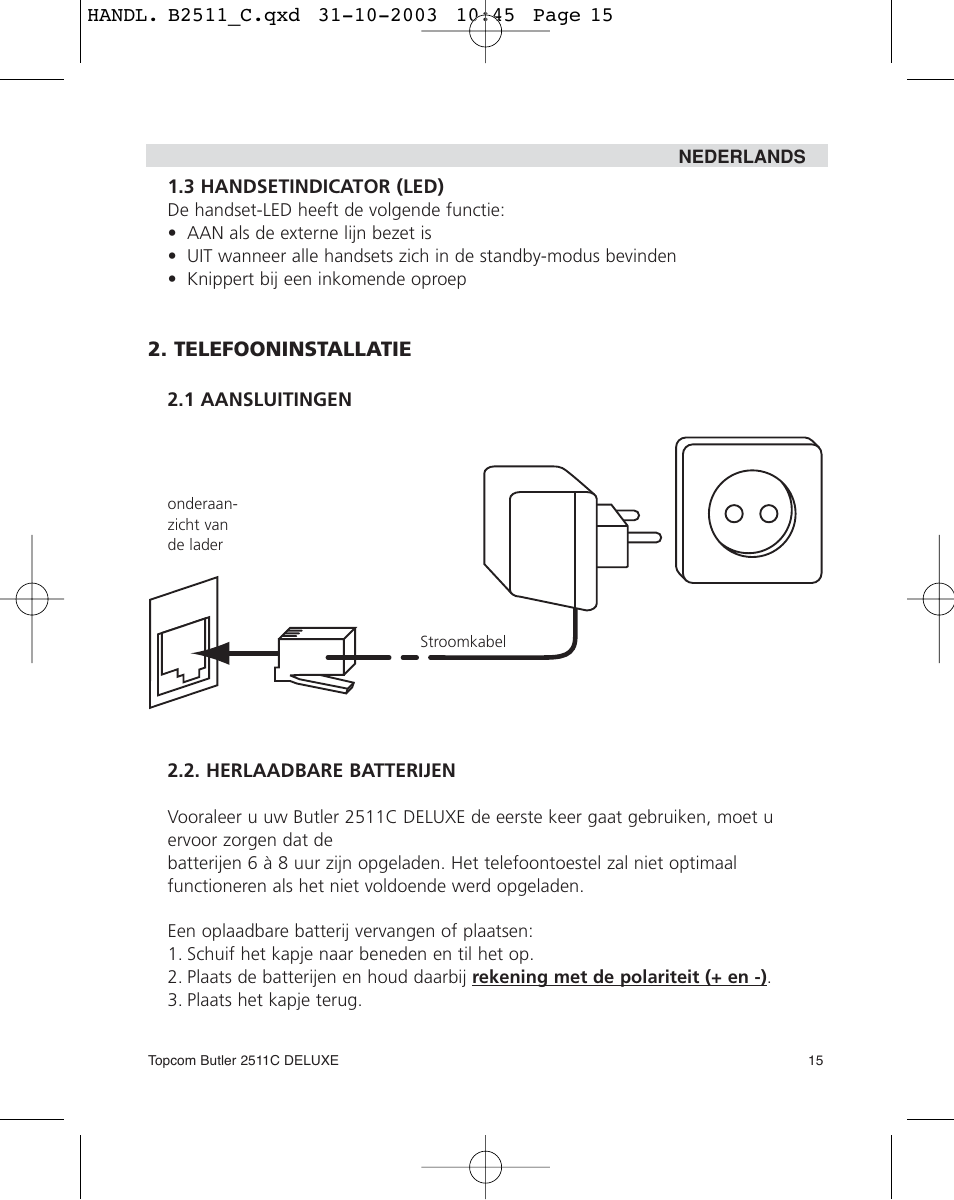 Topcom 2511C User Manual | Page 15 / 88