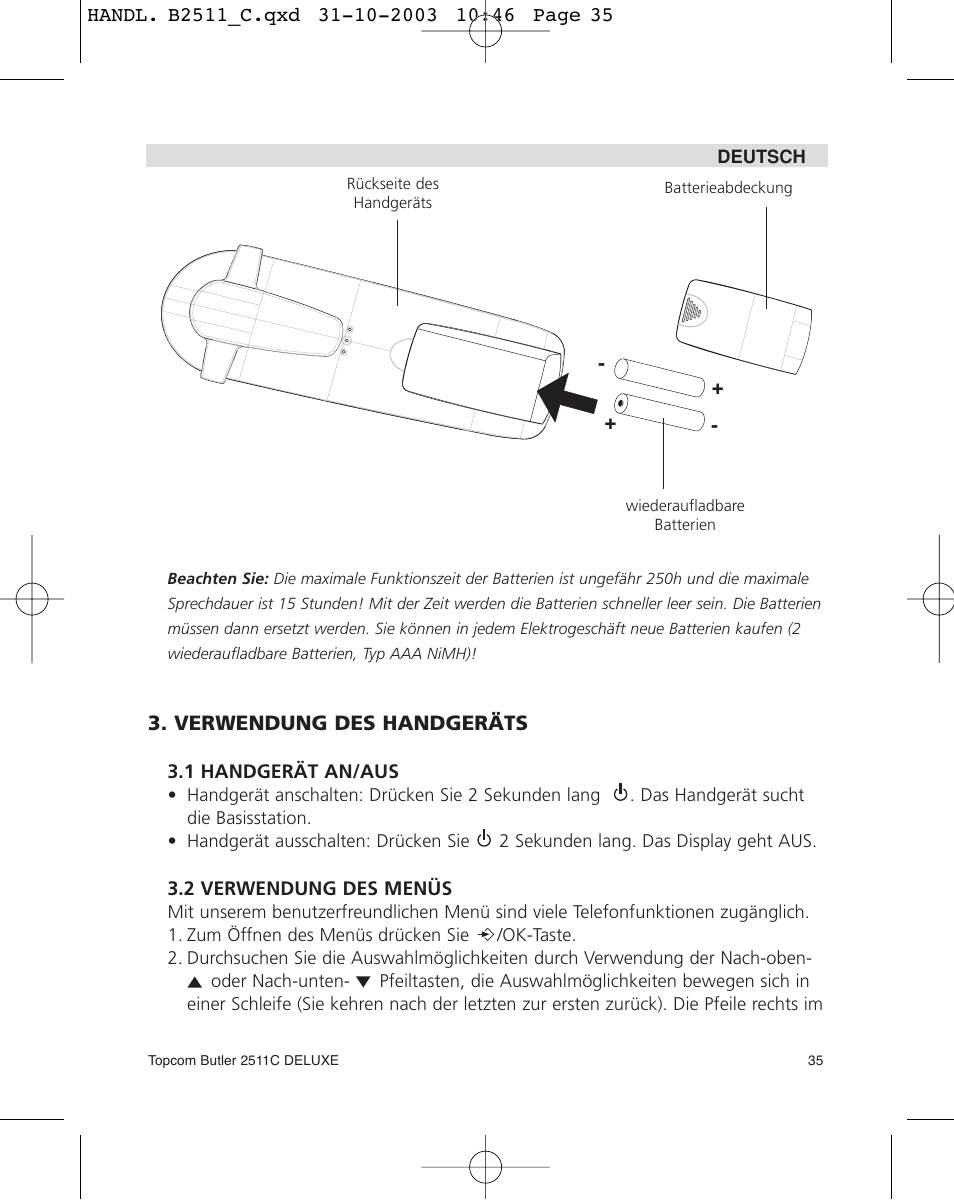 Topcom 2511C User Manual | Page 35 / 88