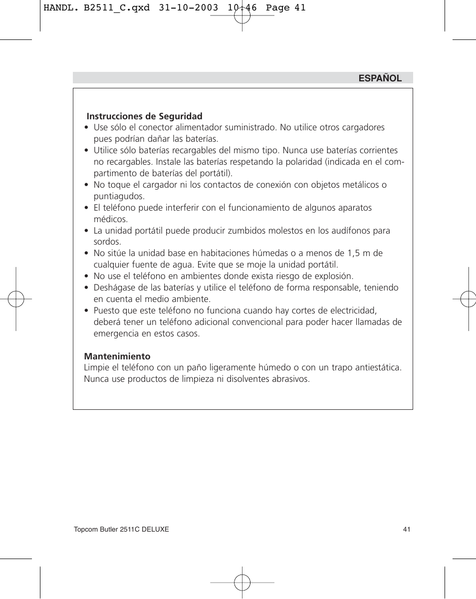 Topcom 2511C User Manual | Page 41 / 88