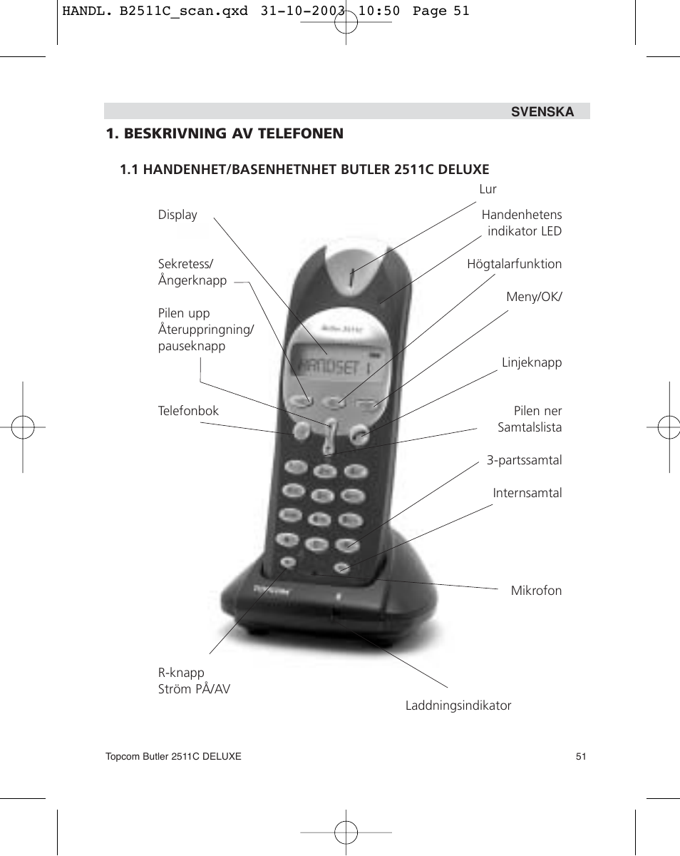 Topcom 2511C User Manual | Page 51 / 88