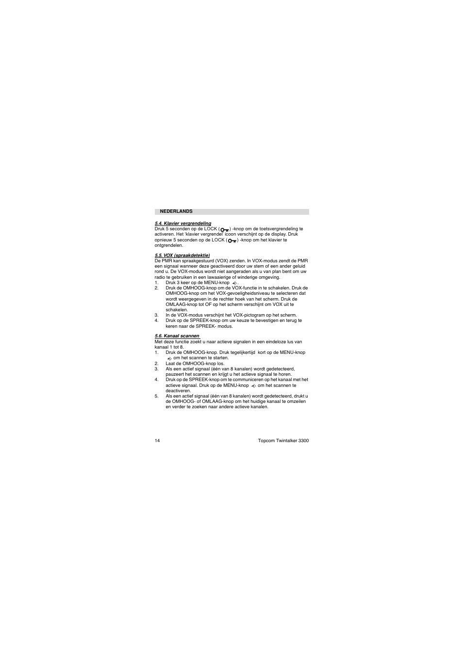 Topcom TwinTalker 3300 User Manual | Page 14 / 76