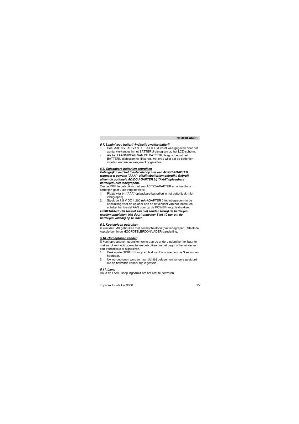 Topcom TwinTalker 3300 User Manual | Page 15 / 76