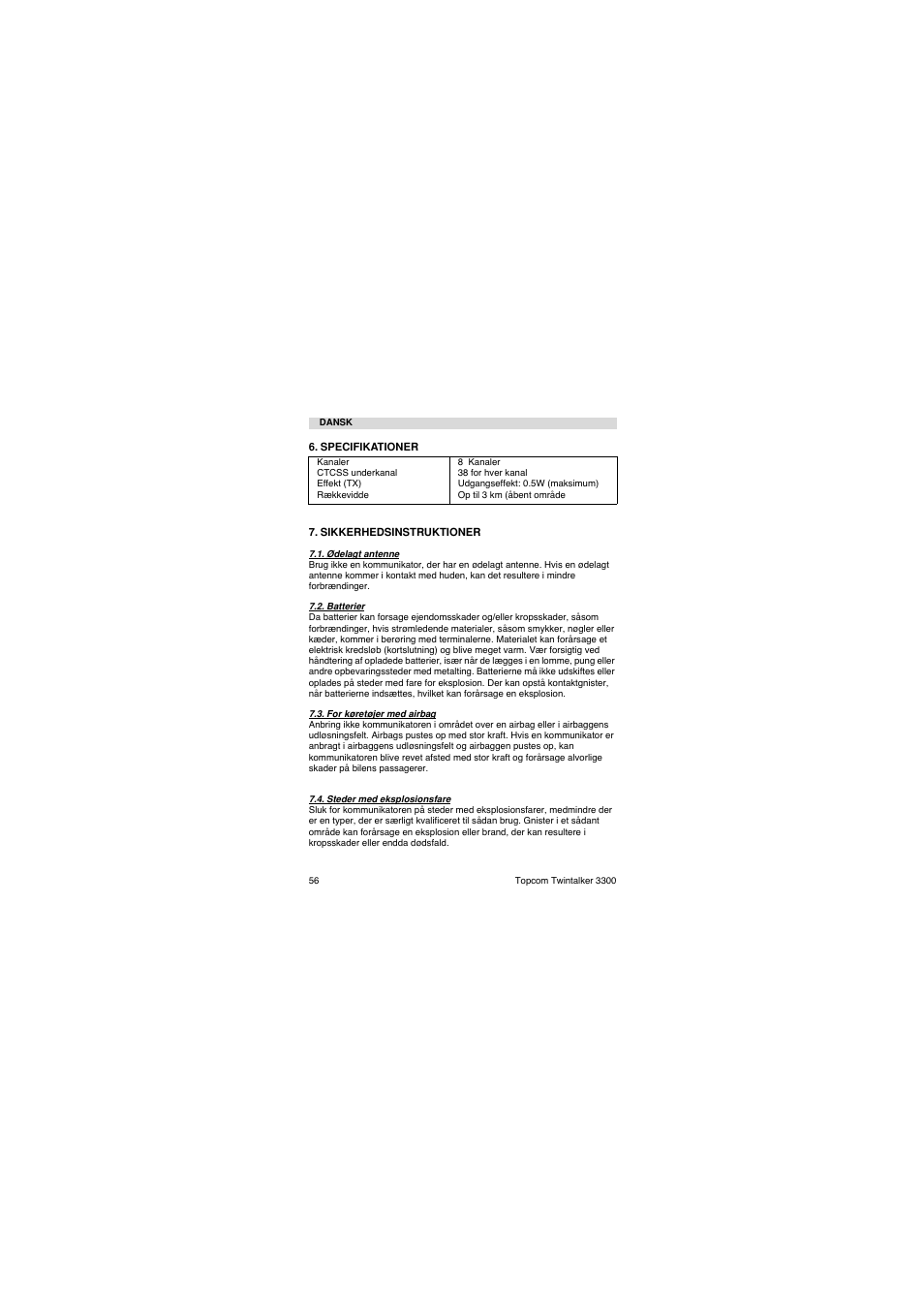 Topcom TwinTalker 3300 User Manual | Page 56 / 76