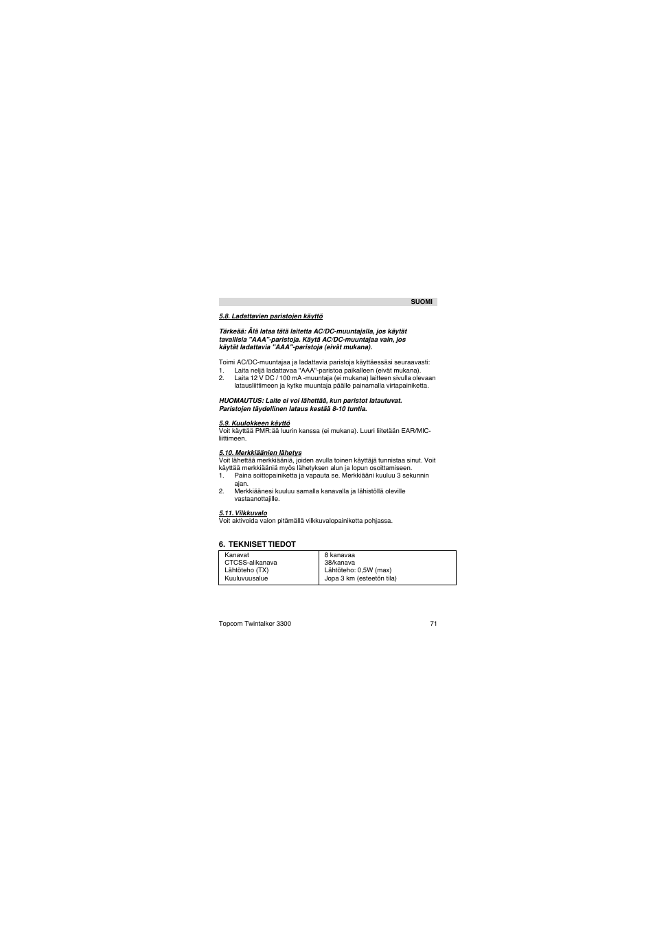 Topcom TwinTalker 3300 User Manual | Page 71 / 76