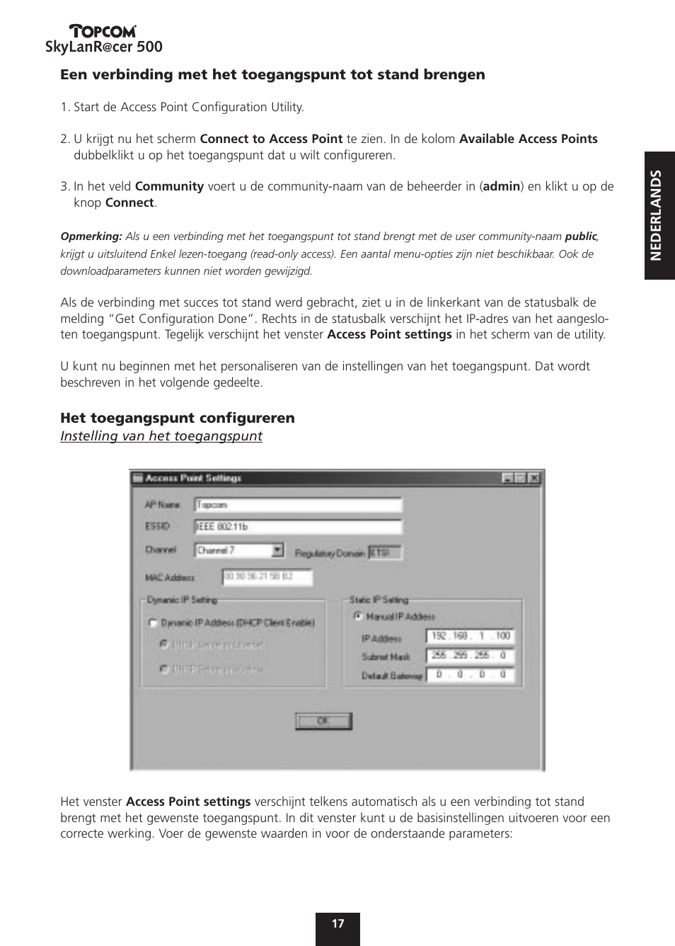 Skylanr, Cer 500 | Topcom Skylanr@cer 500 User Manual | Page 17 / 83