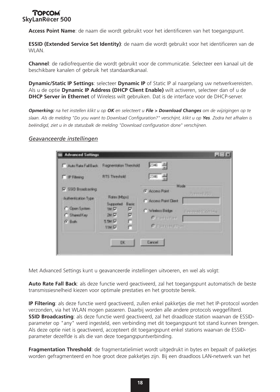 Skylanr, Cer 500 | Topcom Skylanr@cer 500 User Manual | Page 18 / 83