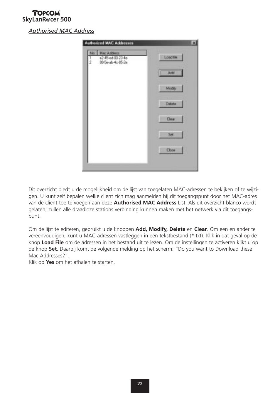 Topcom Skylanr@cer 500 User Manual | Page 22 / 83