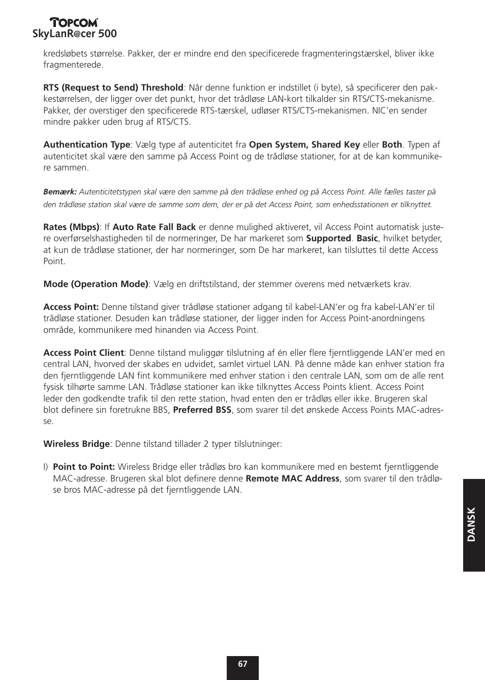 Skylanr, Cer 500 | Topcom Skylanr@cer 500 User Manual | Page 67 / 83