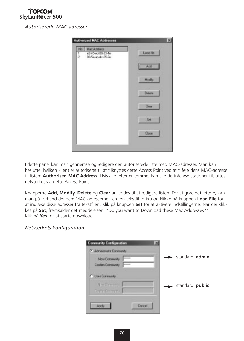 Skylanr, Cer 500 | Topcom Skylanr@cer 500 User Manual | Page 70 / 83