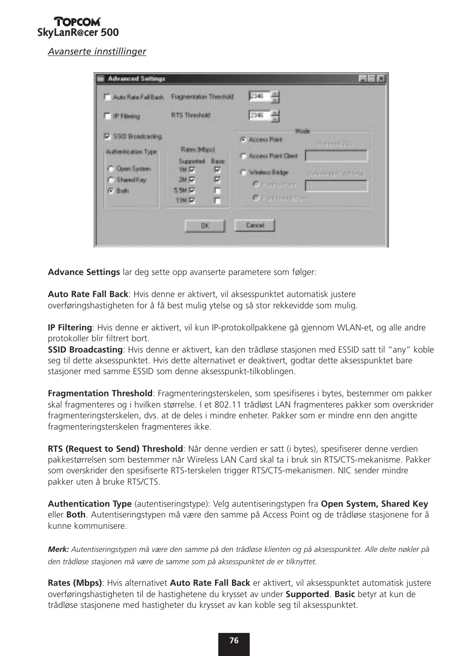 Skylanr, Cer 500 | Topcom Skylanr@cer 500 User Manual | Page 76 / 83