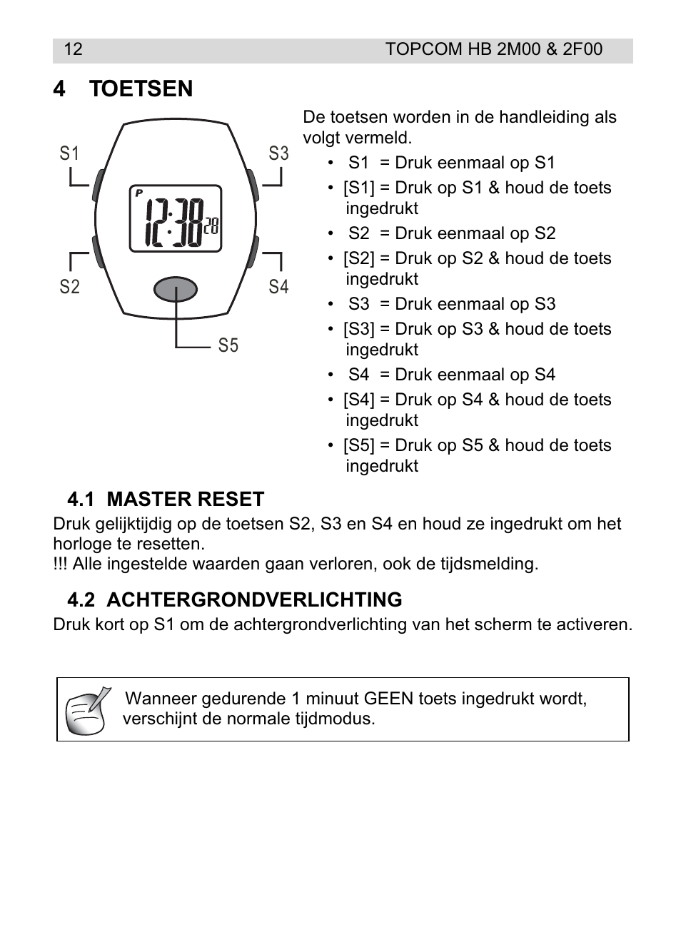 4toetsen | Topcom HB 2F00 User Manual | Page 12 / 136