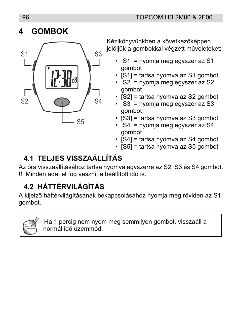 4gombok | Topcom HB 2F00 User Manual | Page 96 / 136