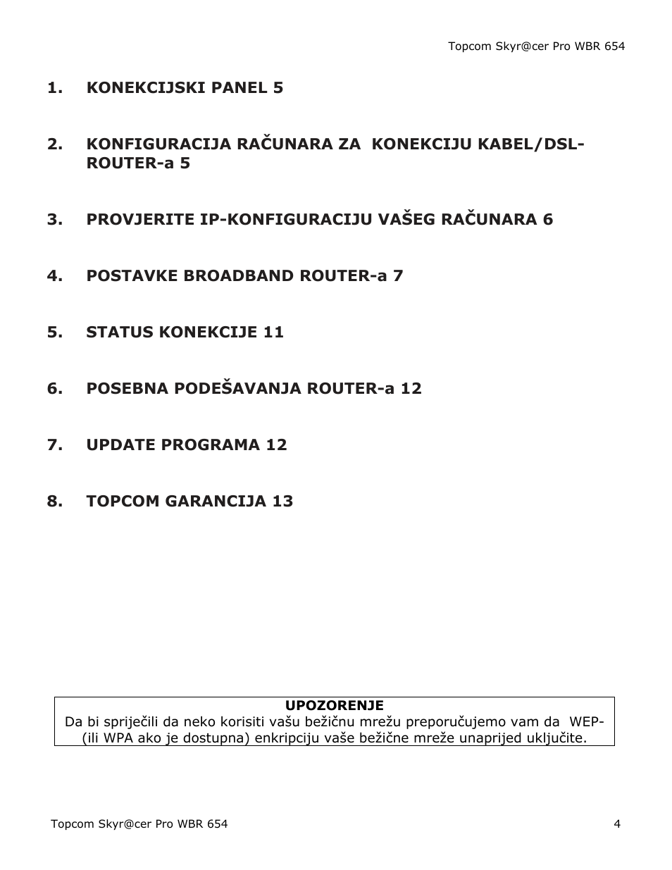 Topcom Skyr@cer PRO WBR 654 User Manual | Page 4 / 13