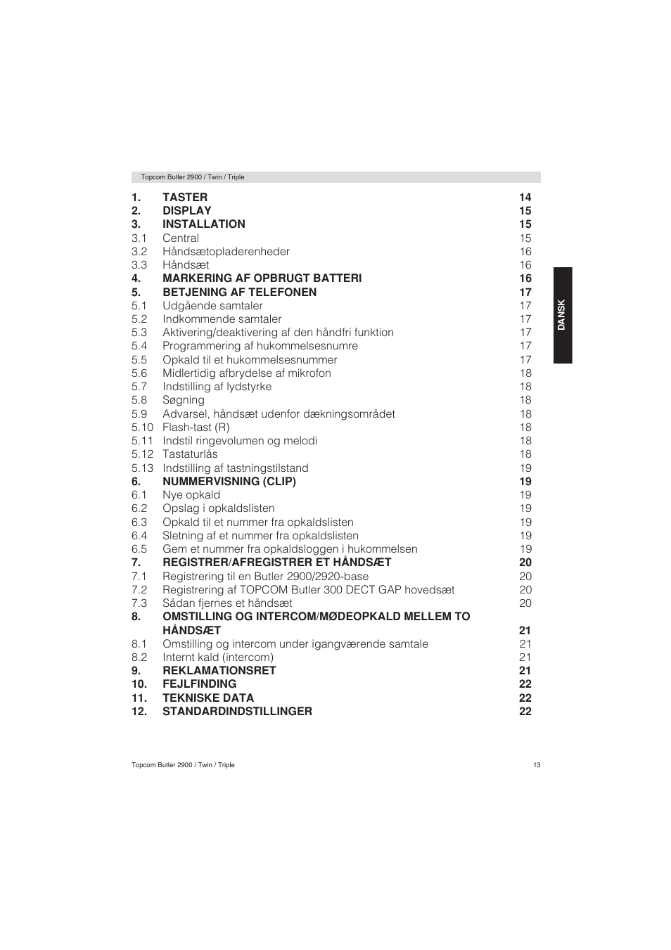 Topcom BUTLER 2900 User Manual | Page 13 / 56