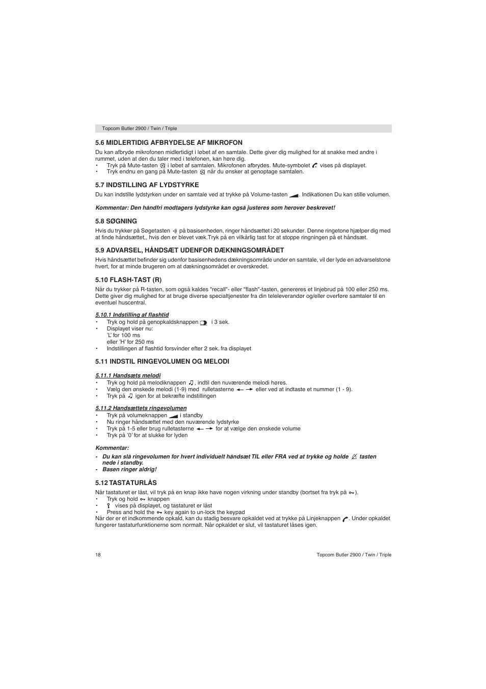 Topcom BUTLER 2900 User Manual | Page 18 / 56