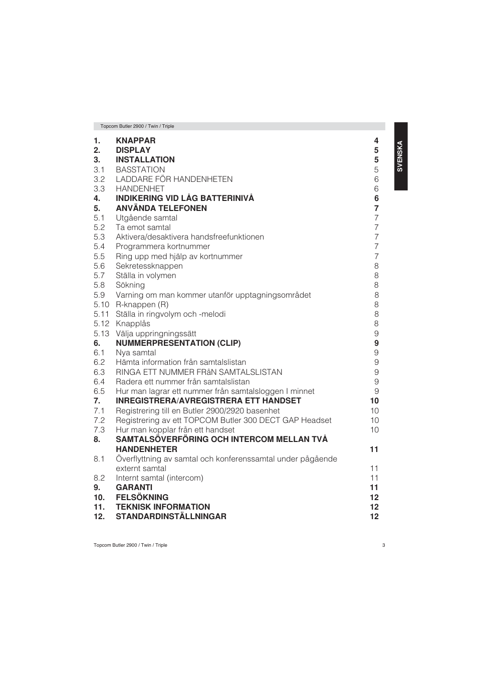 Topcom BUTLER 2900 User Manual | Page 3 / 56