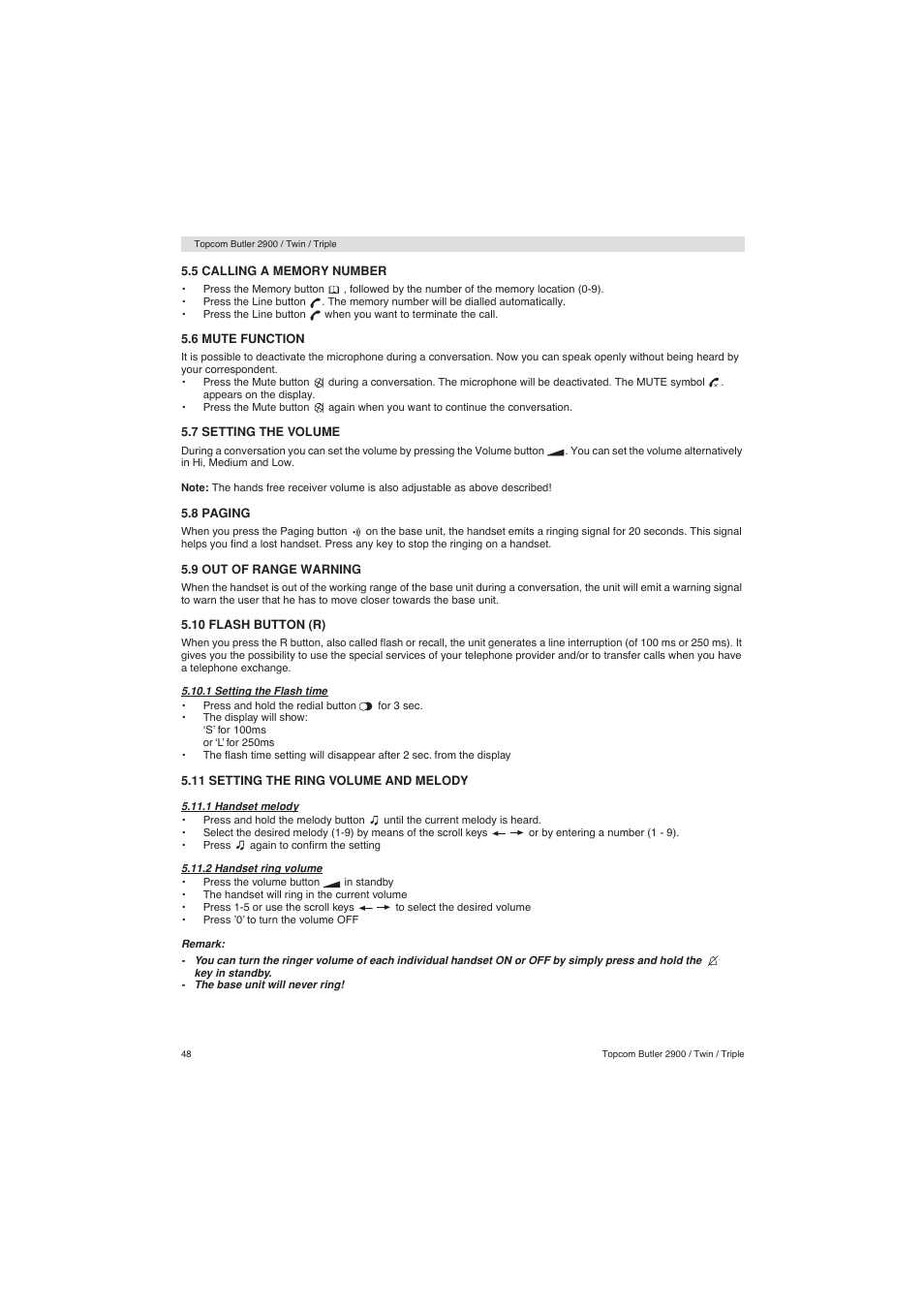 Topcom BUTLER 2900 User Manual | Page 48 / 56