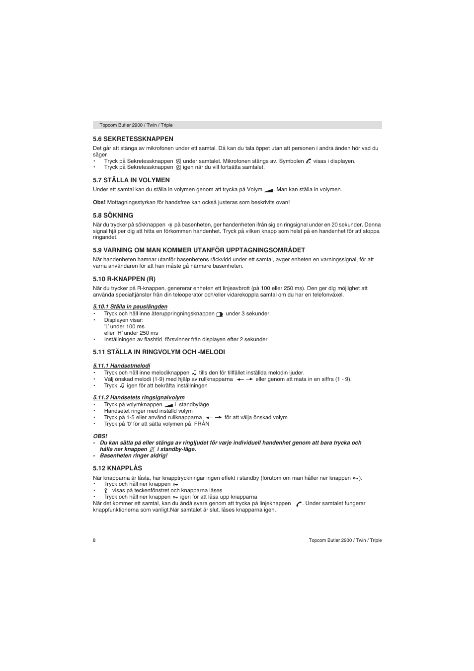 Topcom BUTLER 2900 User Manual | Page 8 / 56