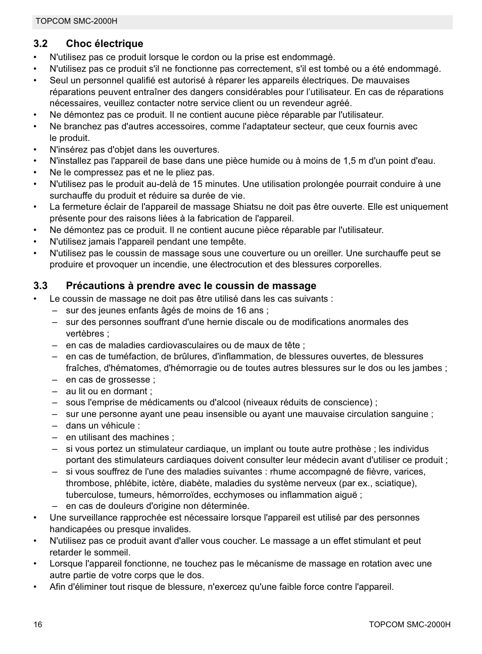 Topcom SMC-2000H User Manual | Page 16 / 108