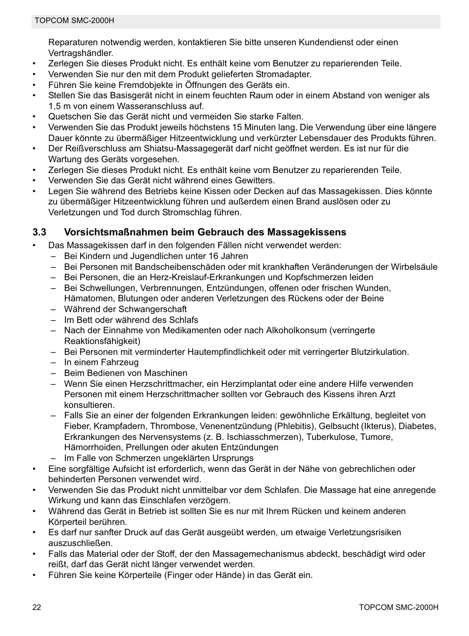 Topcom SMC-2000H User Manual | Page 22 / 108