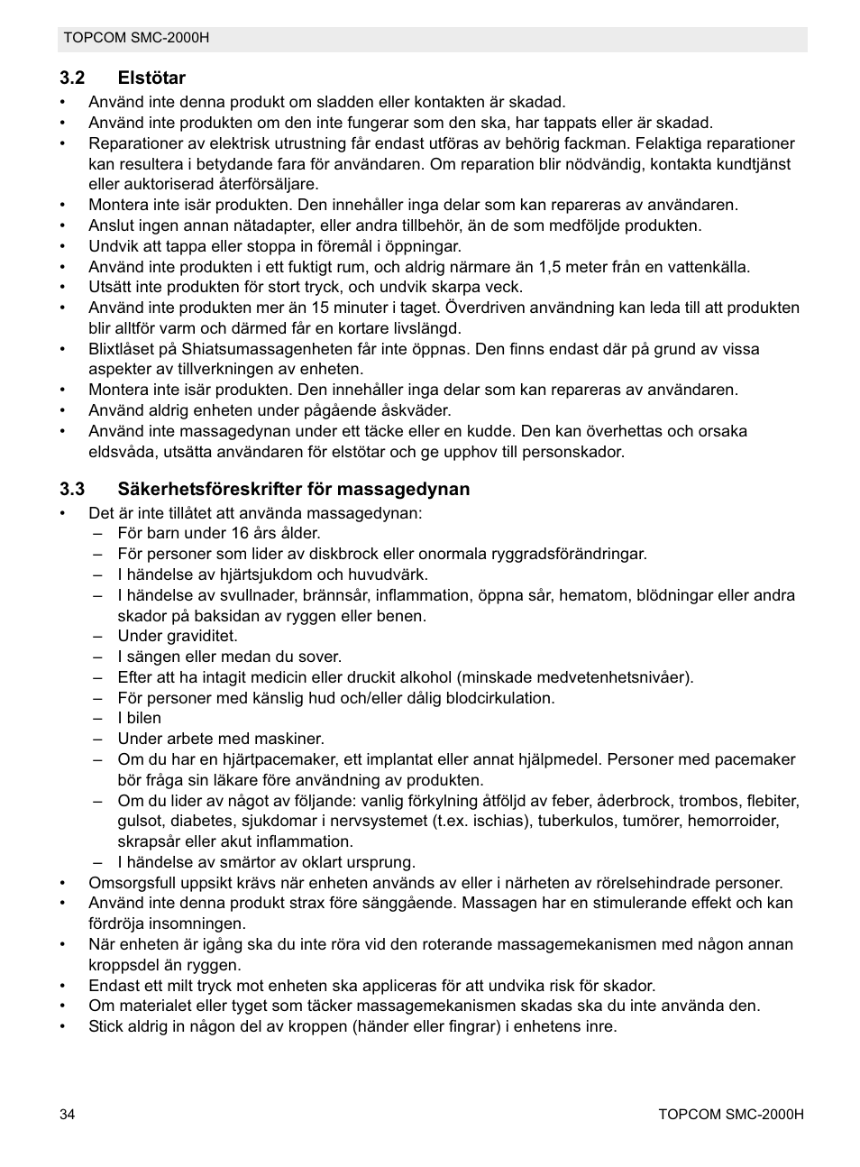 Topcom SMC-2000H User Manual | Page 34 / 108
