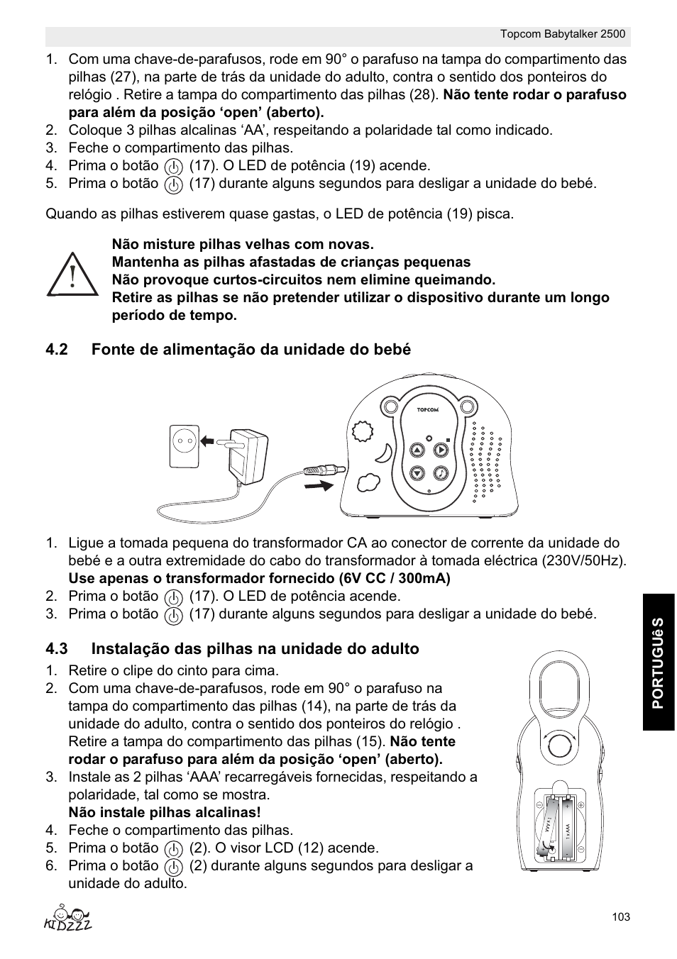 Topcom BABYTALKER 2500 User Manual | Page 103 / 166