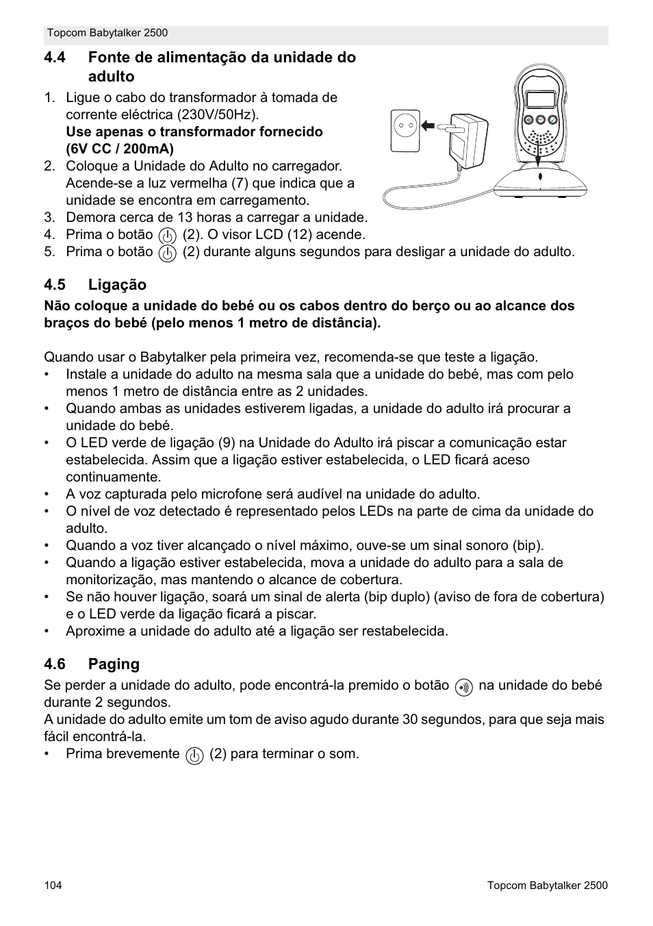 Topcom BABYTALKER 2500 User Manual | Page 104 / 166