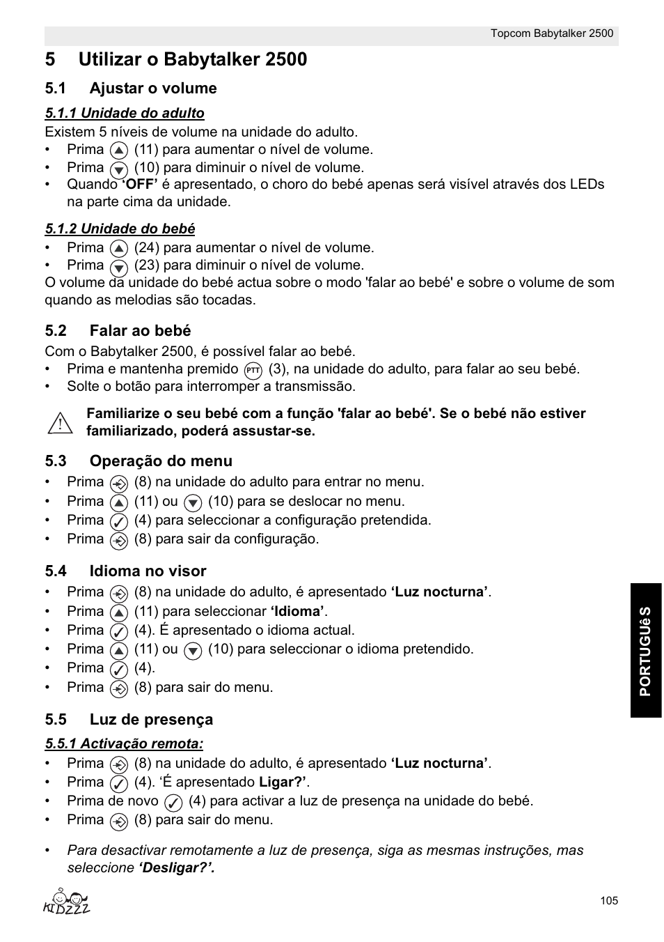Topcom BABYTALKER 2500 User Manual | Page 105 / 166