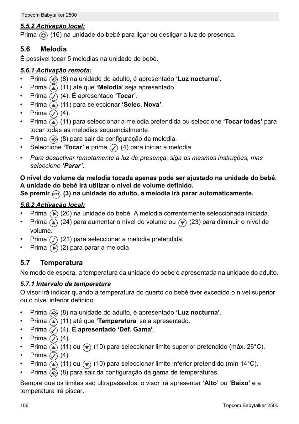 Topcom BABYTALKER 2500 User Manual | Page 106 / 166