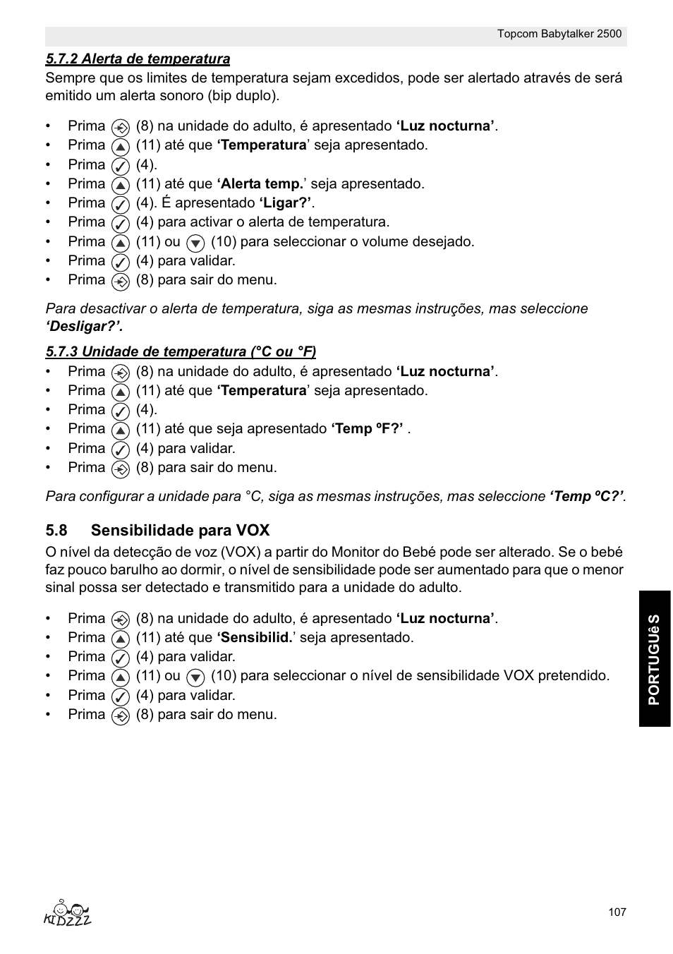 Topcom BABYTALKER 2500 User Manual | Page 107 / 166