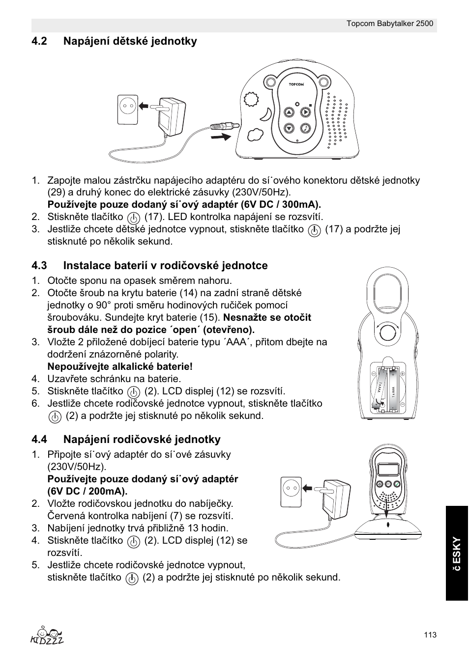 Topcom BABYTALKER 2500 User Manual | Page 113 / 166