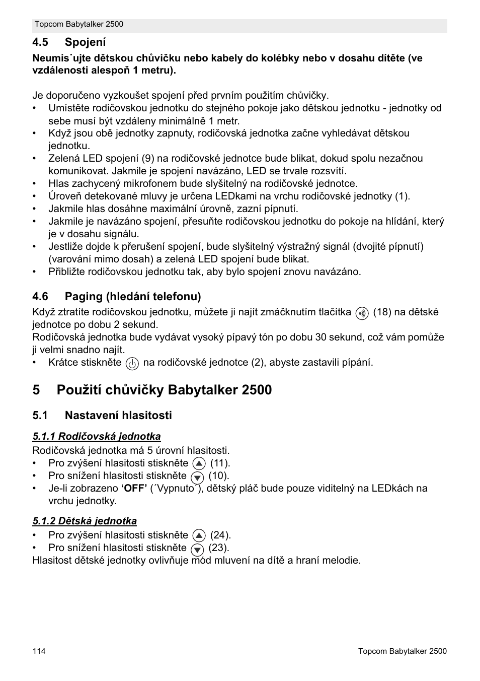 Topcom BABYTALKER 2500 User Manual | Page 114 / 166