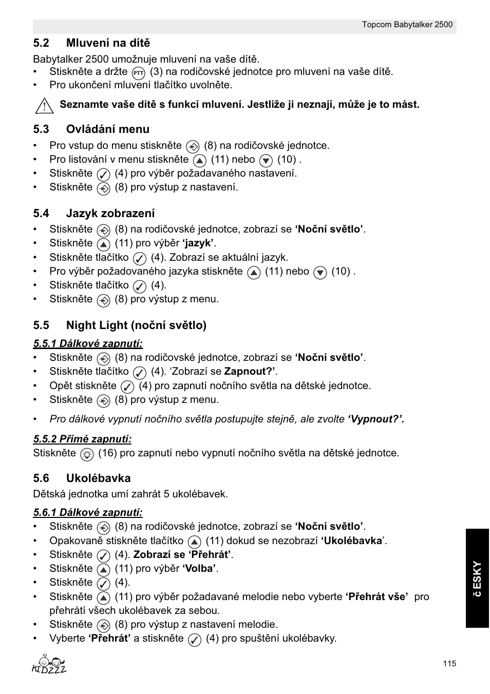 Topcom BABYTALKER 2500 User Manual | Page 115 / 166