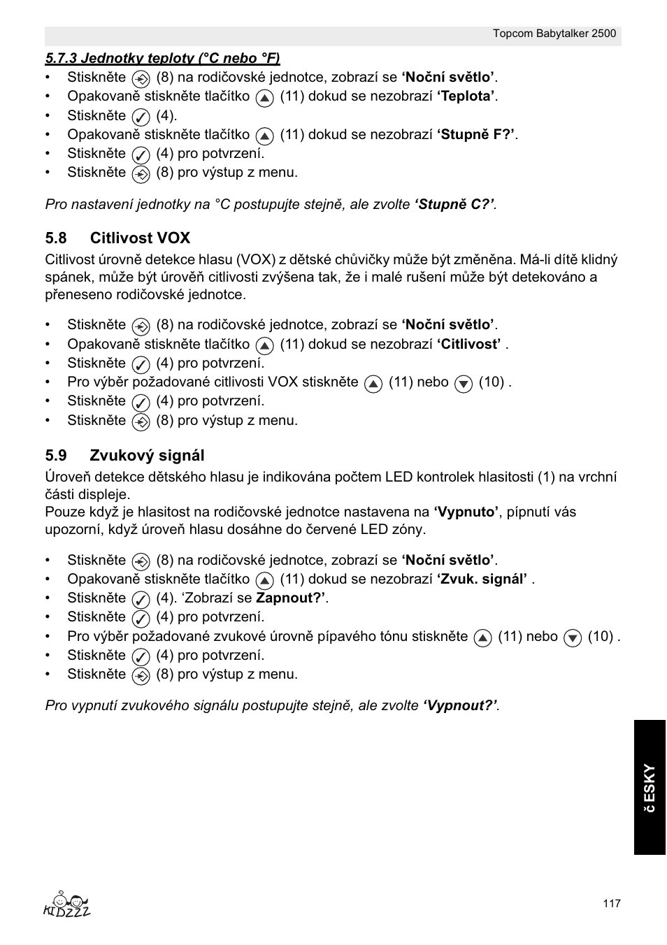 Topcom BABYTALKER 2500 User Manual | Page 117 / 166