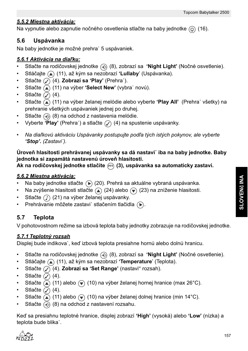 Topcom BABYTALKER 2500 User Manual | Page 157 / 166