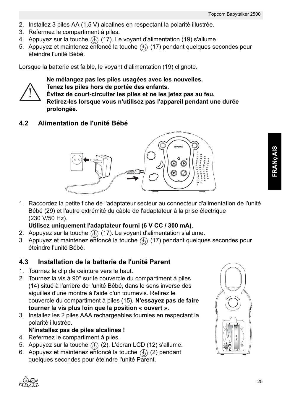 Topcom BABYTALKER 2500 User Manual | Page 25 / 166