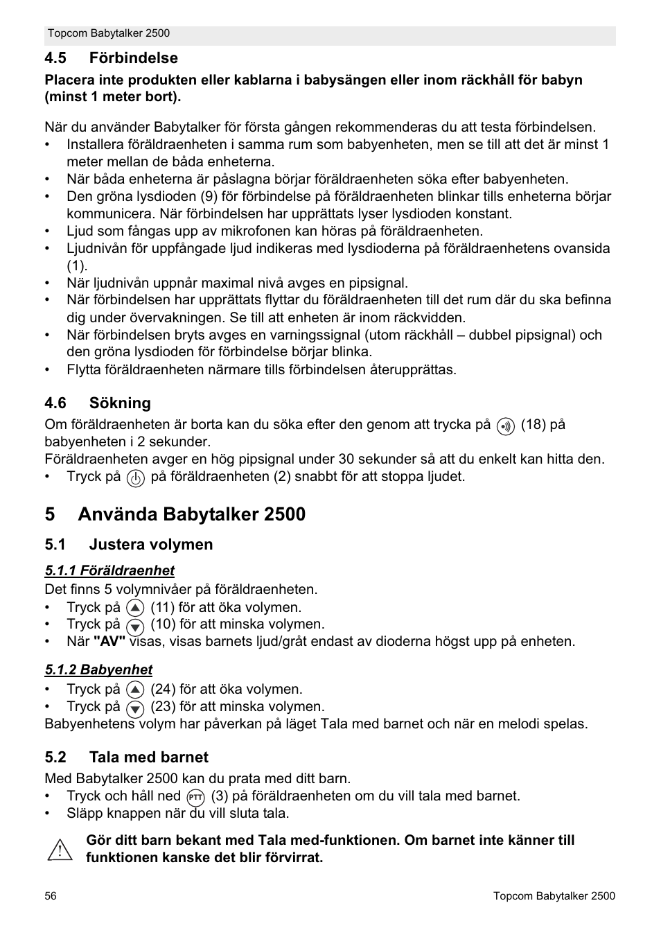 Topcom BABYTALKER 2500 User Manual | Page 56 / 166