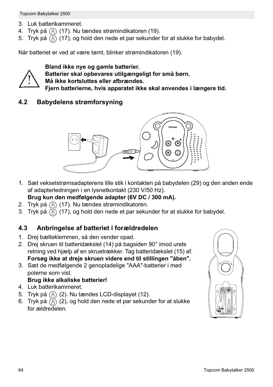 Topcom BABYTALKER 2500 User Manual | Page 64 / 166