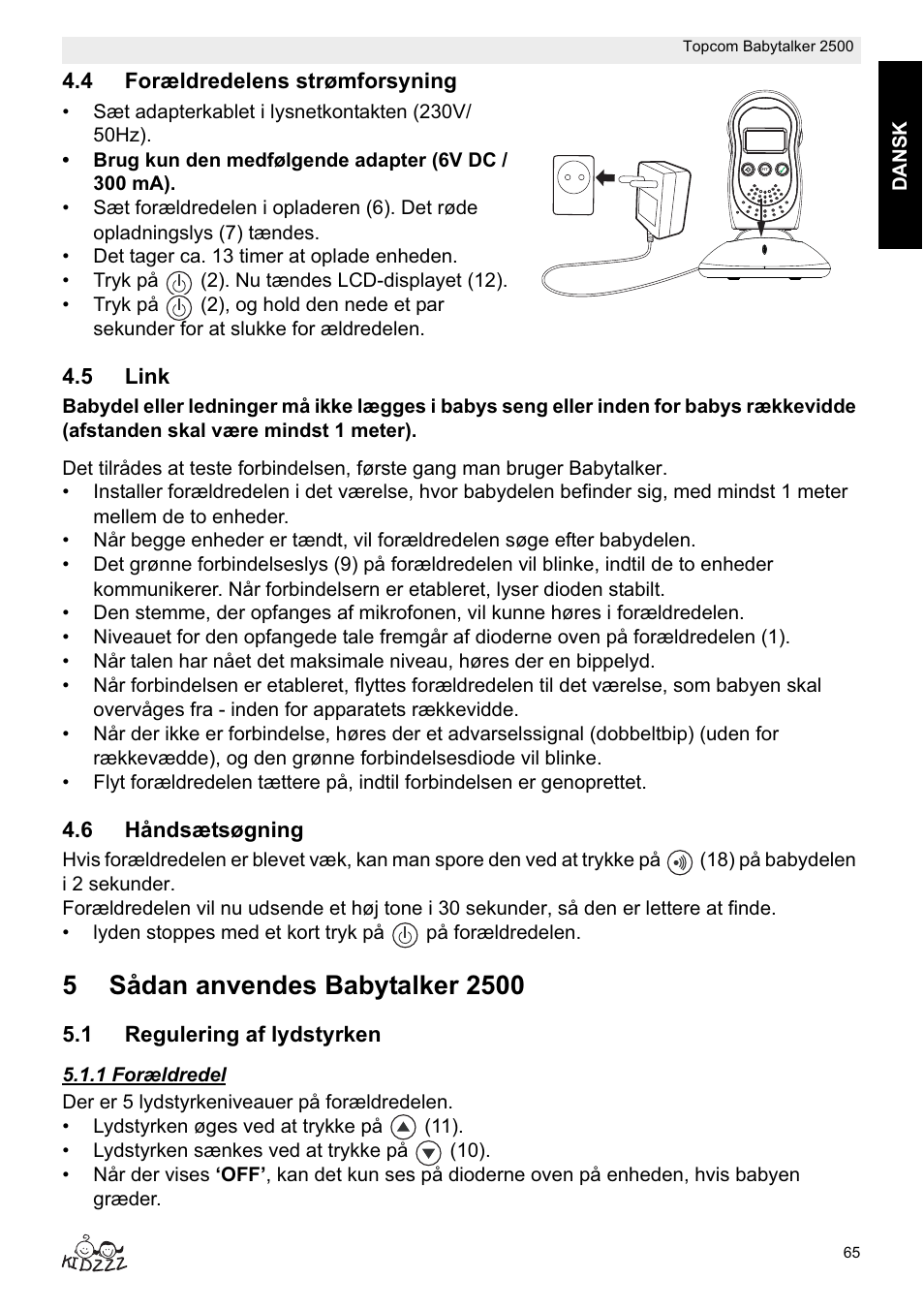 Topcom BABYTALKER 2500 User Manual | Page 65 / 166