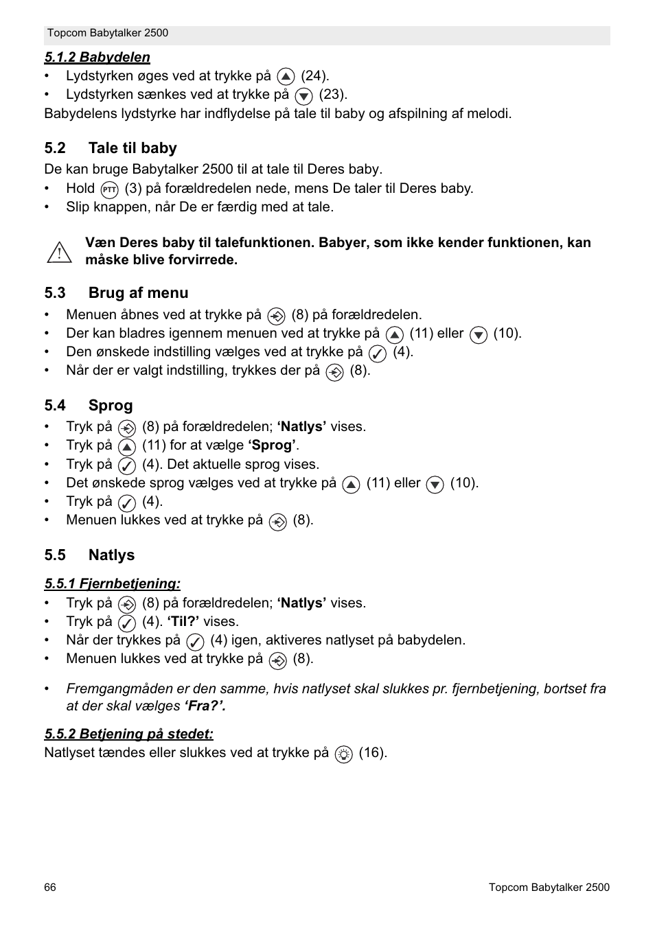 Topcom BABYTALKER 2500 User Manual | Page 66 / 166