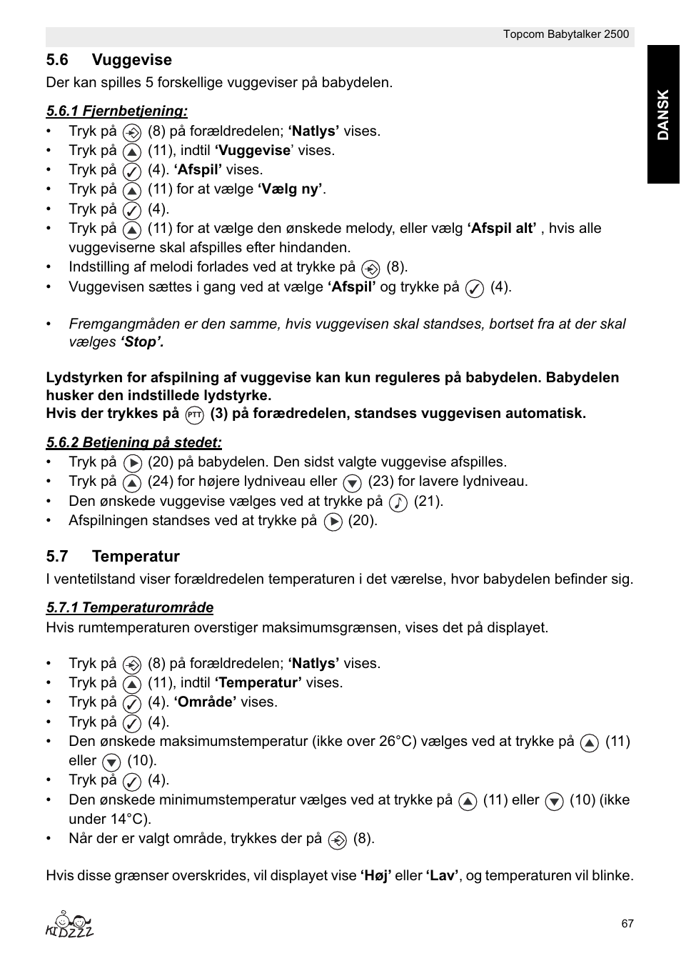 Topcom BABYTALKER 2500 User Manual | Page 67 / 166