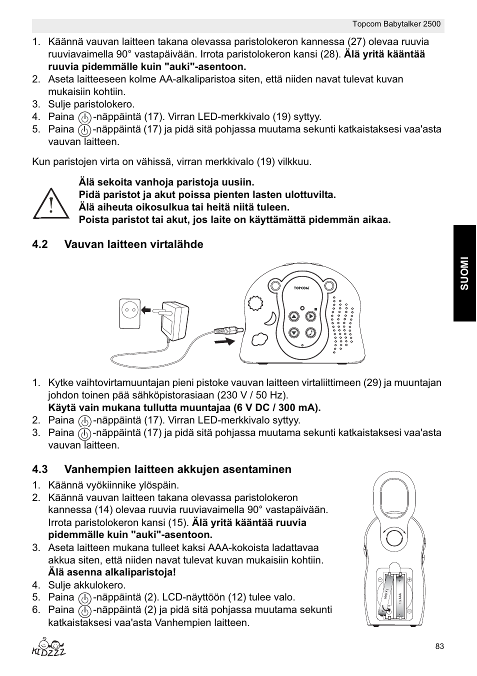 Topcom BABYTALKER 2500 User Manual | Page 83 / 166