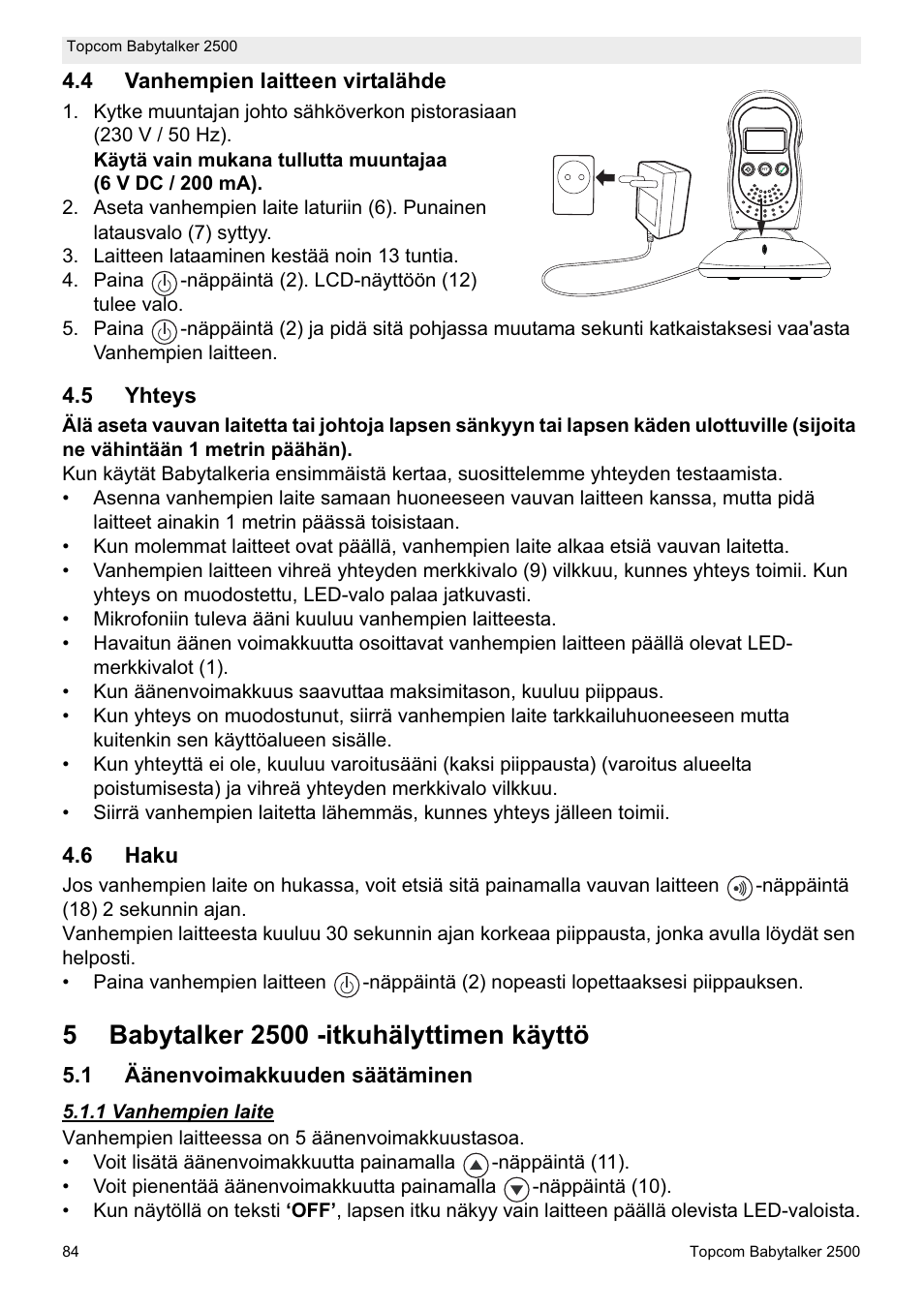 Topcom BABYTALKER 2500 User Manual | Page 84 / 166