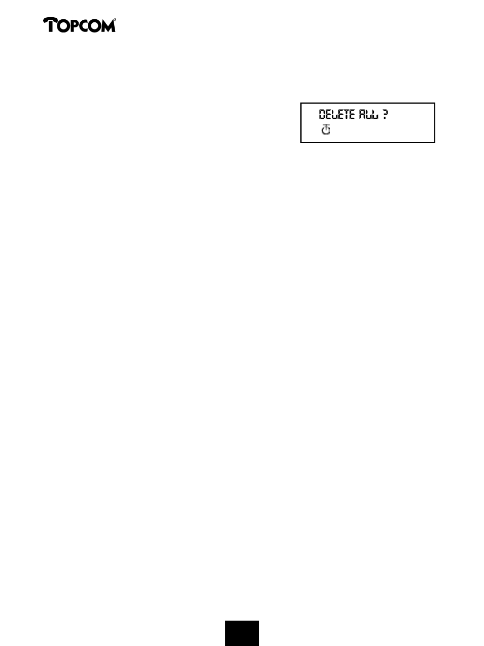 Butler 2000, Delete all | Topcom 2000 User Manual | Page 11 / 95
